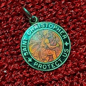 Vintage Signed Sterling Silver St Christopher Pendant